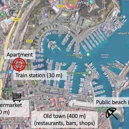 Apartmán With Balcony In With Ac Antibes